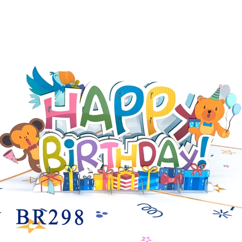 Happy Birthday Animals Pop Up Card