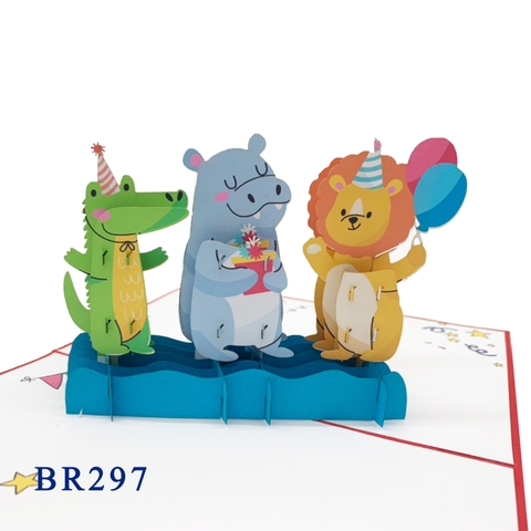 Happy Birthday Animals Pop Up Card