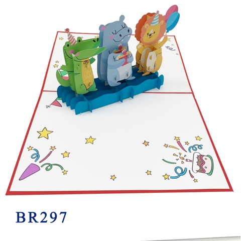 Happy Birthday Animals Pop Up Card
