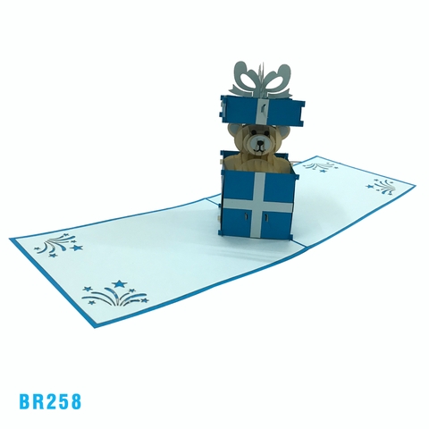Birthday Bear Present Pop Up Card