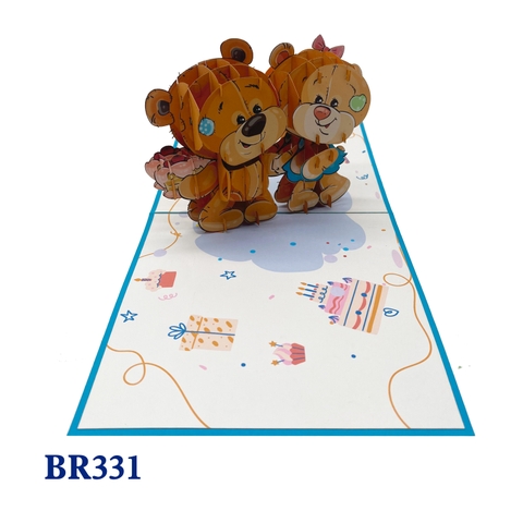 Cute Bears Birthday Pop Up Card