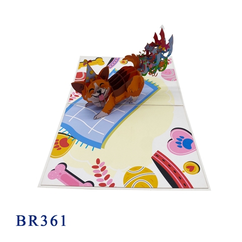 Happy Buttday Corgi Pop Up Card