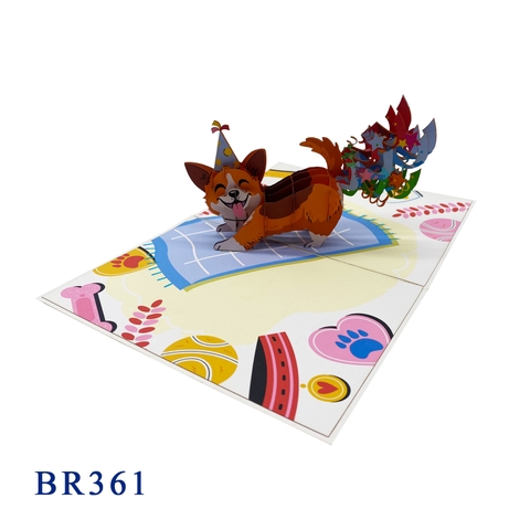 Happy Buttday Corgi Pop Up Card