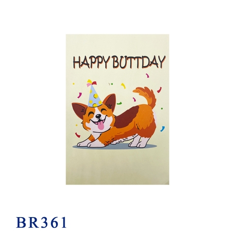 Happy Buttday Corgi Pop Up Card