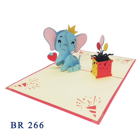 Elephant Birthday Pop Up Card