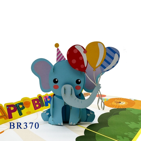Birthday Elephant Pop Up Card