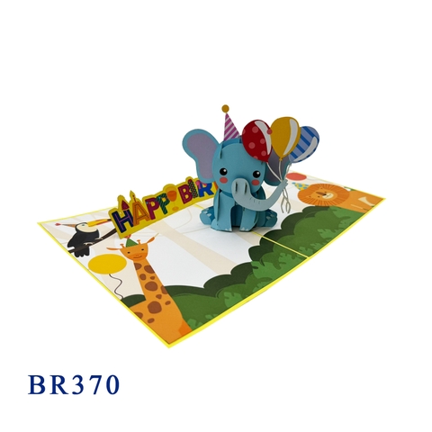 Birthday Elephant Pop Up Card