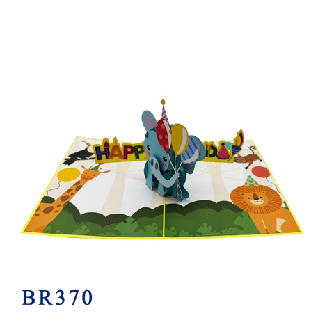 Birthday Elephant Pop Up Card
