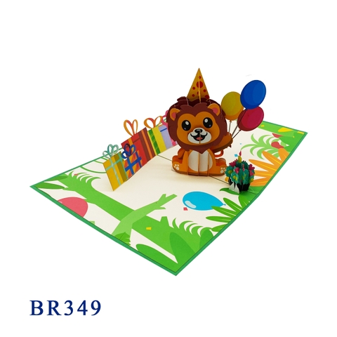 Birthday Lion Pop Up Card