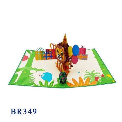 Birthday Lion Pop Up Card