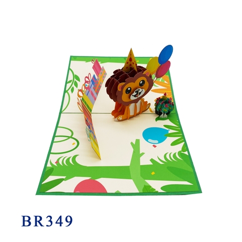 Birthday Lion Pop Up Card