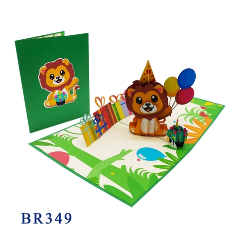 Birthday Lion Pop Up Card
