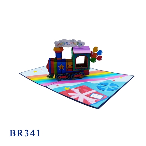 Happy Birthday Train Pop Up Card