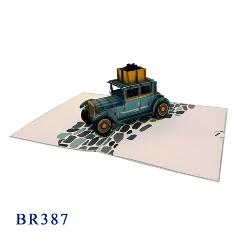 Birthday Vintage Car Pop Up Card