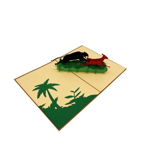 Black Panther & Deer Pop Up Card