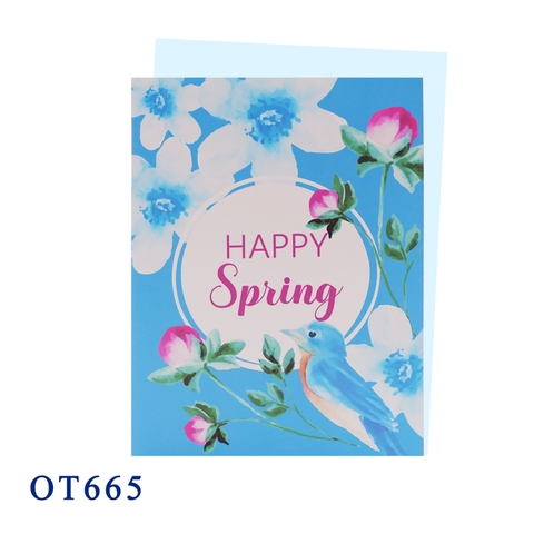 Blue Happy Spring Greeting Card