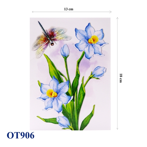 Blue Narcissus Flowers Pop Up Card