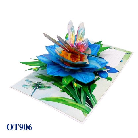 Blue Narcissus Flowers Pop Up Card