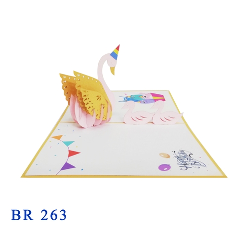 Birthday Swan Pop Up Card