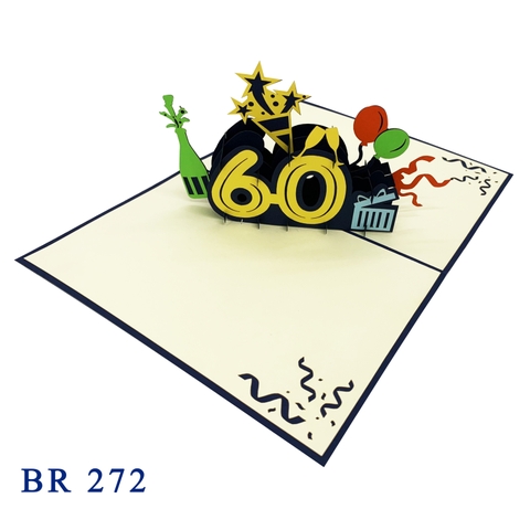 Happy 60th Birthday Pop Up Card