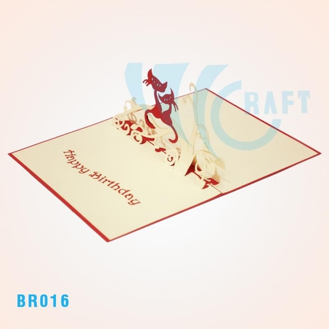 Birthday Cats Pop Up Card