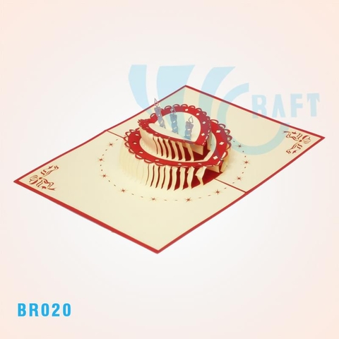 2 Layers Birthday Cake Pop Up Card