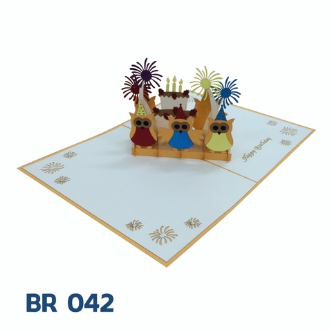 Birthday Owl 3D Pop Up Card