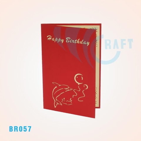 Birthday Dolphin And Balloon Pop Up Card