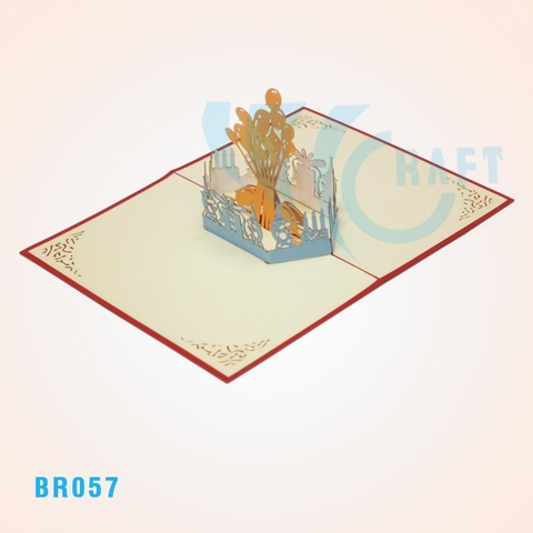Birthday Dolphin And Balloon Pop Up Card