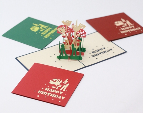 Birthday Flower Bouquet Pop Up Card