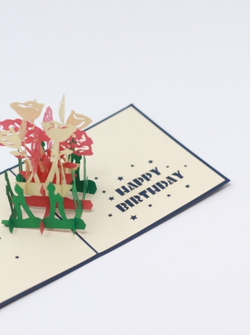 Birthday Flower Bouquet Pop Up Card