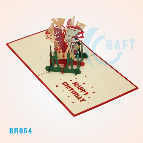 Birthday Flower Bouquet Pop Up Card