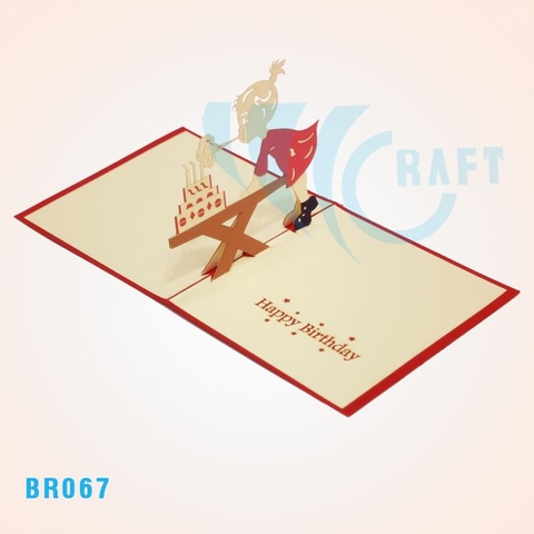 Birthday Girl Blowing Candles Pop Up Card