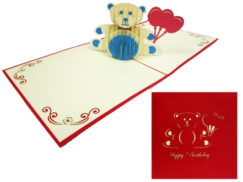 Happy Birthday Polar Bear Pop Up Card