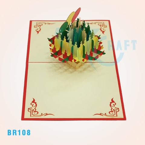 Candles And Balloon Pop Up Card