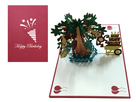 Birthday Monkey Pop Up Card