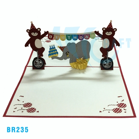 Cute Animals Birthday Party Pop Up Card