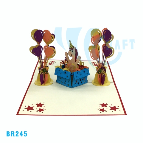 "Your Birthday Present Ia An Unicorn!" Pop Up Card