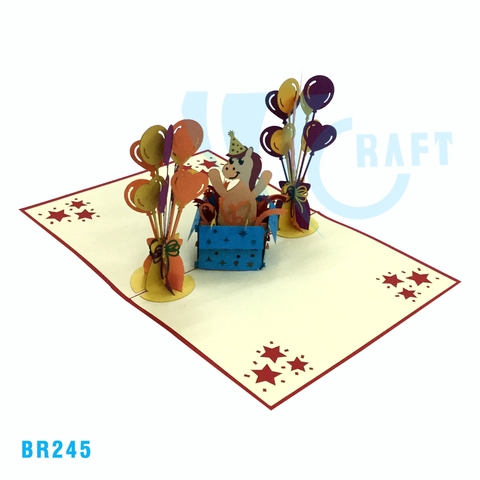 "Your Birthday Present Ia An Unicorn!" Pop Up Card