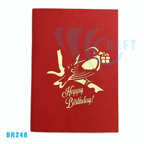 Birthday Bulbul Bird Pop Up Card