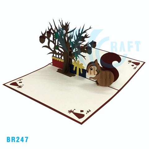 Birthday Squirrel Pop Up Card