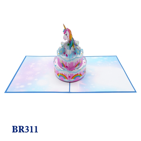 Birthday Pony Cake Pop Up Card