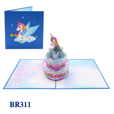 Birthday Pony Cake Pop Up Card