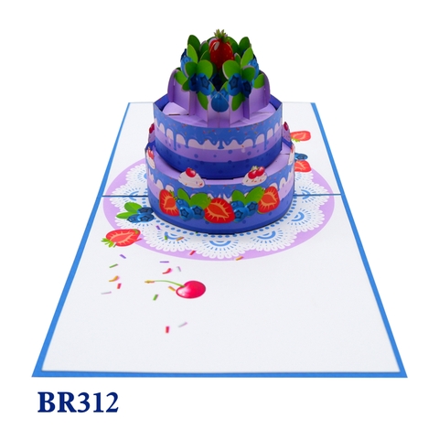 Birthday Fruits Cake Pop Up Card