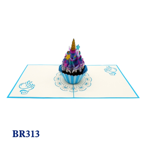 Birthday Pony Cupcake Pop Up Card