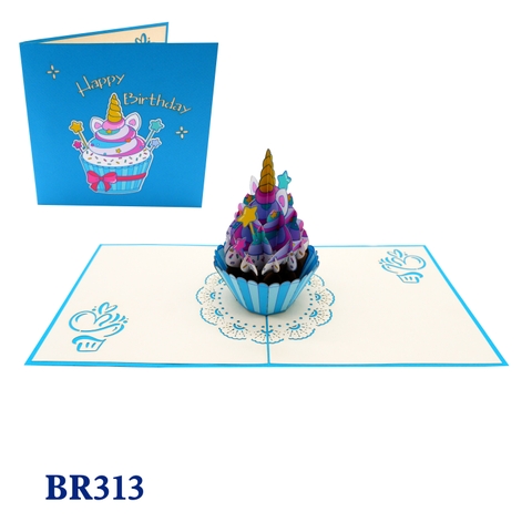 Birthday Pony Cupcake Pop Up Card