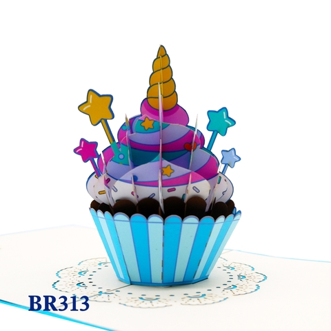 Birthday Pony Cupcake Pop Up Card