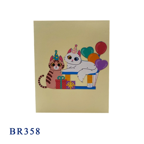 Happy Birthday Kittens Cake Pop Up Card