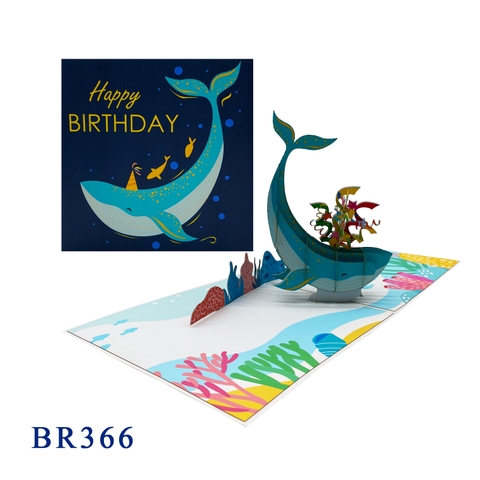 Happy Birthday Whale Pop Up Card