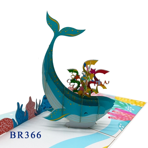 Happy Birthday Whale Pop Up Card